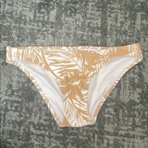 Madewell Tan and White Bikini Bottom